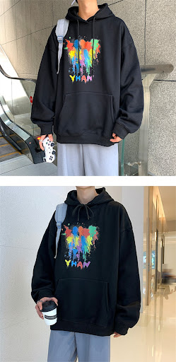 Title 2, Hooded Versatile Loose Retro Handsome Sweater C...