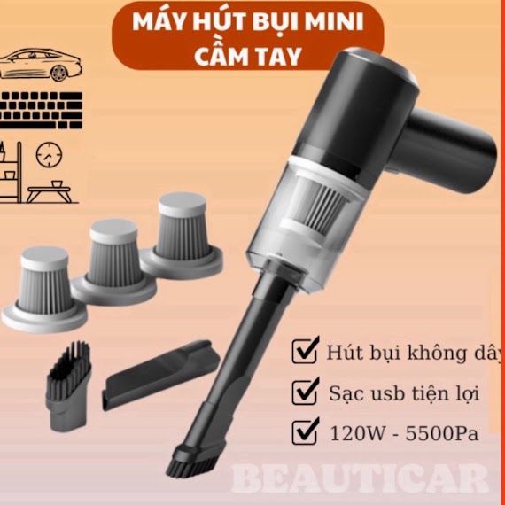 Máy Hút Bụi Xách Tay Mini Hút Bụi Xe Con Giường Đệm Sạc Cổng Tiếp Sau Usb Tiện Ích Thon Thả - Máy Hút Bụi Mini Cầm Tay - H