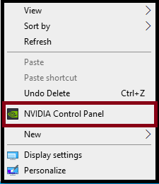 NVIDIA control panel