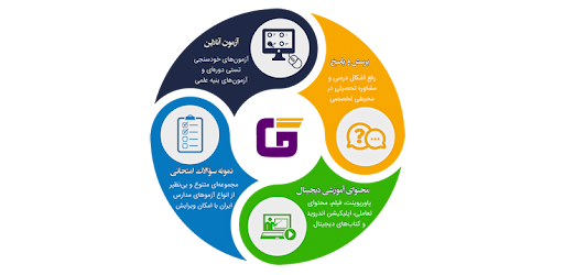 گاما، نمونه سوال، فایل آموزشی و آزمون آنلاین مدارس Android App