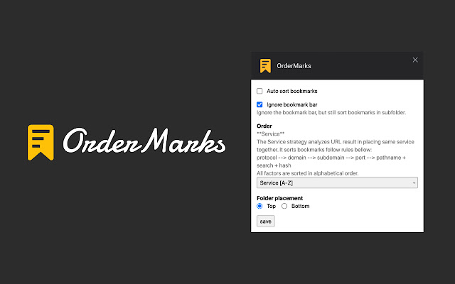 OrderMarks chrome extension