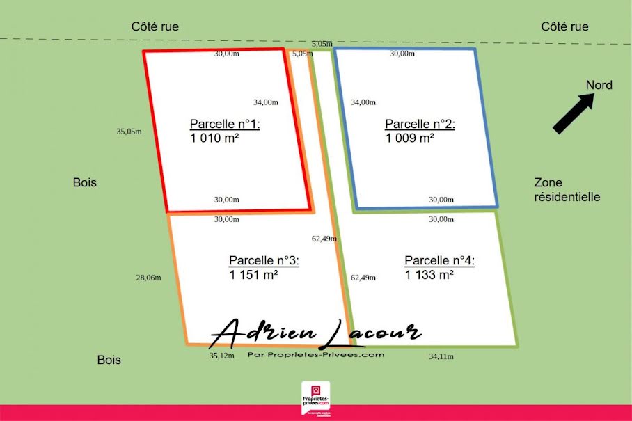 Vente terrain  1151 m² à Pruniers-en-Sologne (41200), 27 990 €