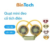 Quạt Đeo Cổ Bintech Cute, Quạt Mini, Tích Điện, Sạc Nhanh, Usb, Hai Chế Độ Làm Mát