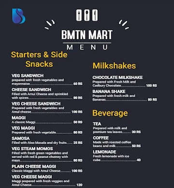 BMTN Mart menu 