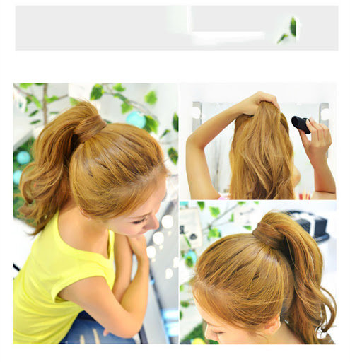 Title 1, Korean Ponytail Fluffy Hair Tie for High Ponyta...