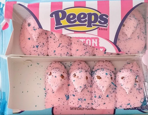 Cotton Candy Peeps; open because I love my peeps stale!  They are ready to  roast and devour!