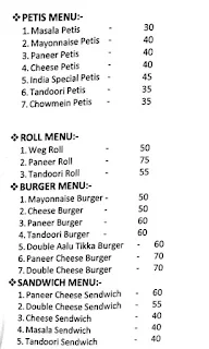 India Fast Food menu 2