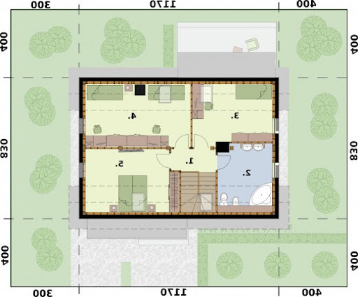 Trypolis 5 szkielet drewniany - Rzut poddasza