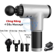 Máy Massage Cầm Tay 4 Đầu 6 Chế Độ - Súng Massage Trị Nhức Mỏi Vai Gáy, Đau Giãn Cơ - Cây Đấm Lưng Đa Năng Dl5