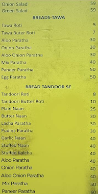 Sapna Ji Ke Parathe menu 2