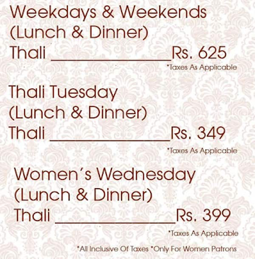 Rajdhani menu 