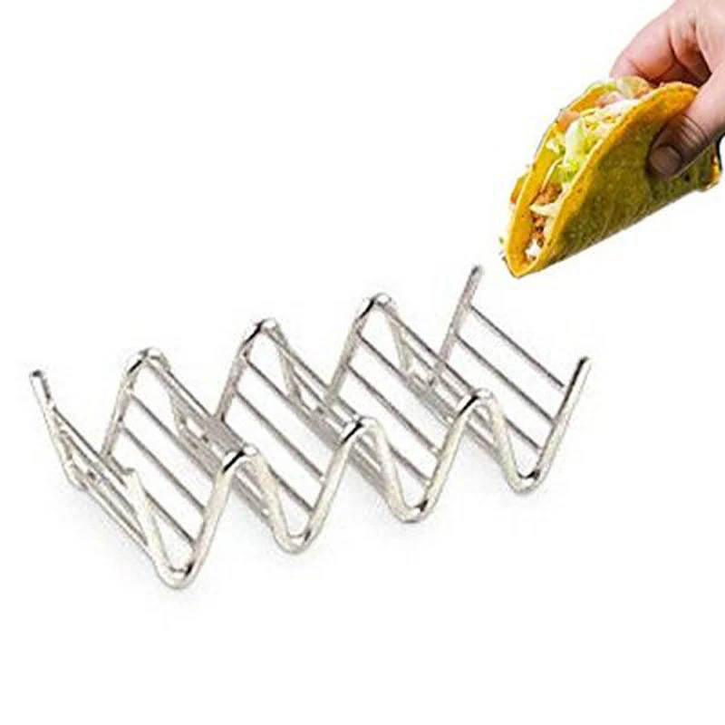 Title 3, RVS Tortilla Rek V-vorm met 2 roosters. Houdt t...