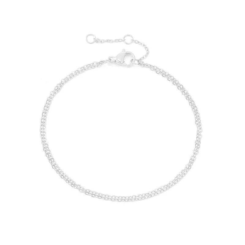Damesarmband van roestvrij staal met meerdere lagen, een eenvoudige, stijlvolle en duurzame accessoire, ideaal voor dagelijks gebruik.