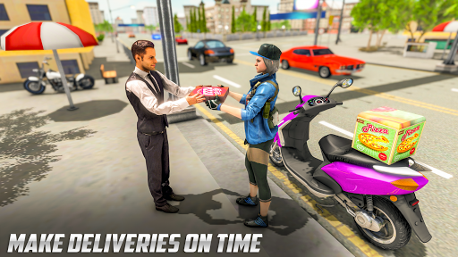 Scooty Bike Pizza Delivery Girl Simulator