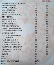 Parantha Corner menu 1