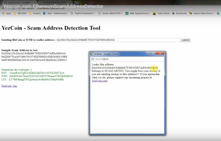 Yezcoin Ethereum Scam Address Detector Preview image 0