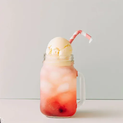 Strawberry Lemonade Ice Cream Soda [450 Ml, Mason Jar]