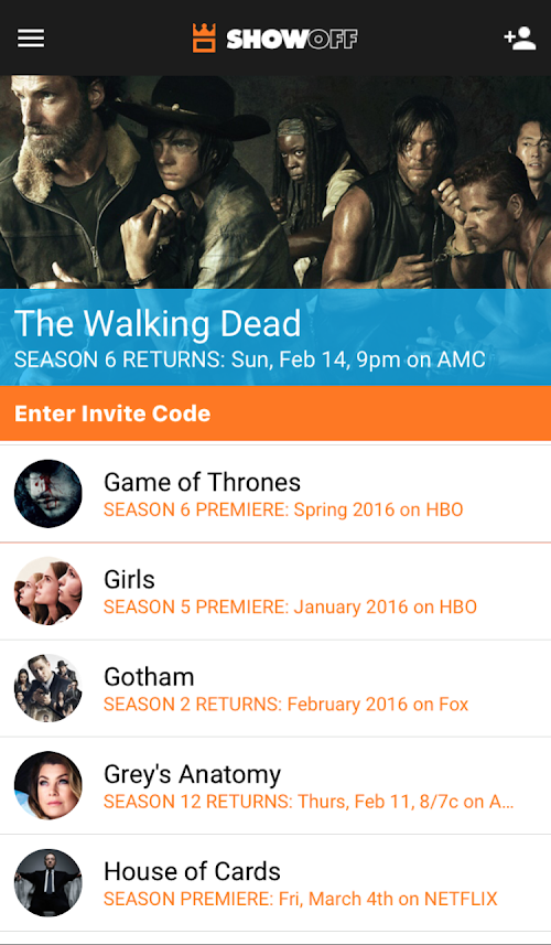 Android application SHOWoff Television Gaming screenshort