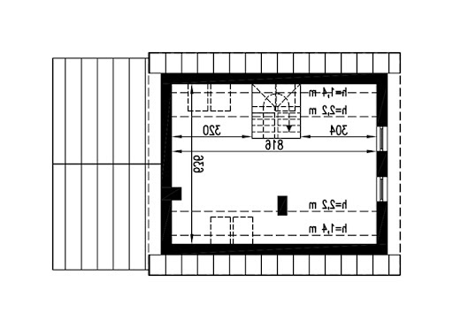 Trafna decyzja - wariant III (etap I) - M245G1 - Rzut poddasza do indywidualnej adaptacji (37,6 m2 powierzchni użytkowej)