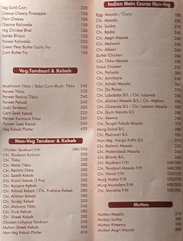 Hotel Sandesh menu 