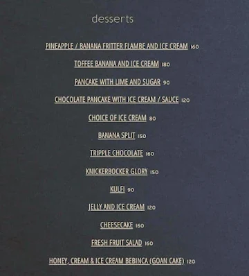 Relish Restaurant menu 