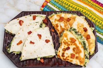 Spinach and Artichoke Quesadilla w/Bacon