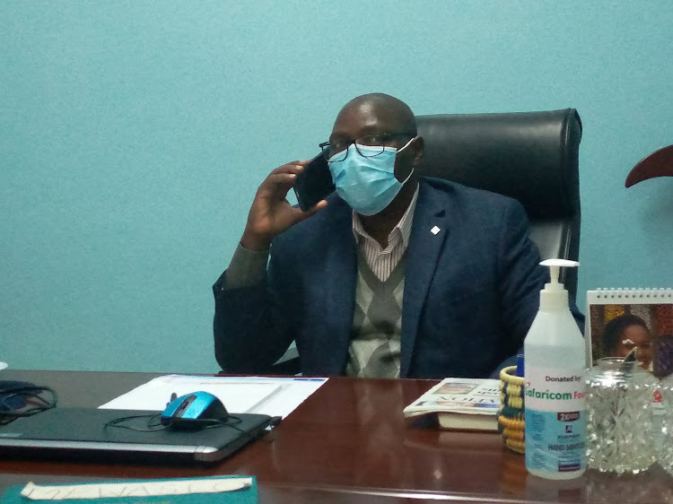 Meru Water and sanitation CEO Joseph Mberia at his office in Meru during and interview with the star