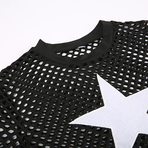 Title 8, Womens Star Hollow Mesh Blouse, breathable and...