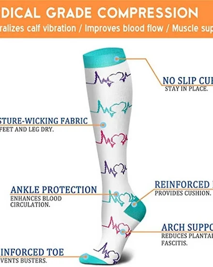 58 Compression Socks Blood Circulation Medical Women's Ca... - 2