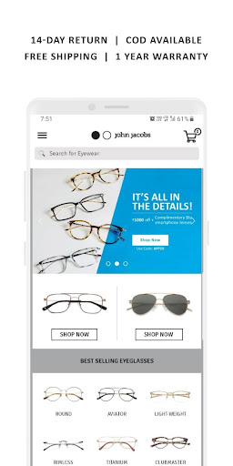 John Jacobs : Eyeglasses and Sunglasses androidhappy screenshots 1