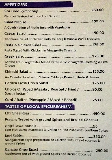 Bengaluru Restaurant menu 