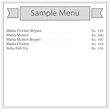 Matka Matan Corner menu 