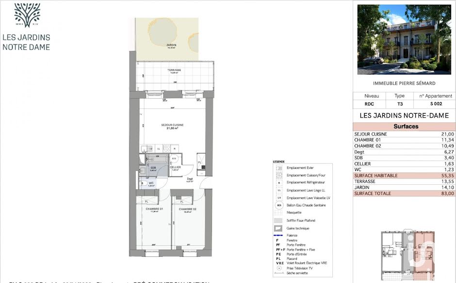 Vente appartement 3 pièces 56 m² à Nimes (30000), 259 000 €