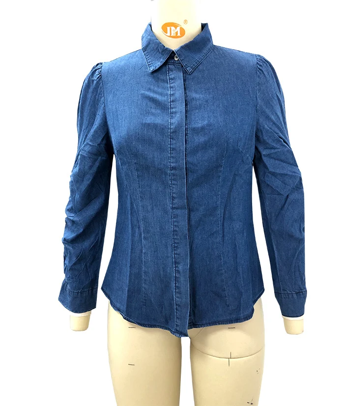 Chemise en jean pour femme, automne et hiver, coupe slim, tendance européenne et américaine, idéale pour stations indépendantes et Amazon.