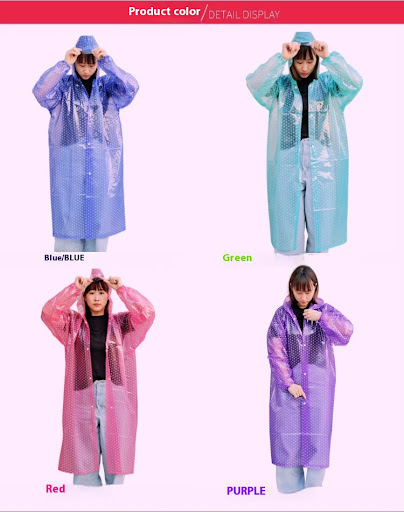 Title 4, Polka Dot Raincoat Long Thickened for Walking T...