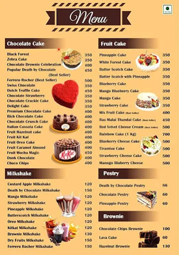 Sweet Heart Cakes And More menu 