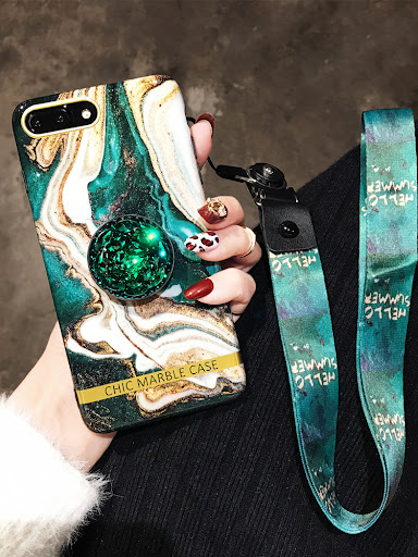 Title 6, Emerald Marble Phone Case Rhinestone Protective...