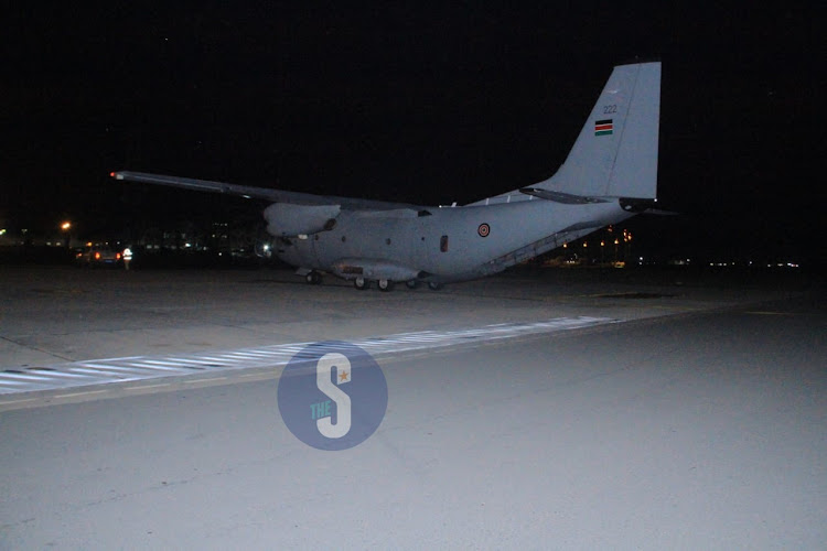 Aircraft with Kenyans after arrival at the Jomo Kenyatta International Airport from Sudan on April 24,2023.