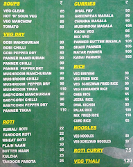 Maarish Food Joint, ring road menu 1