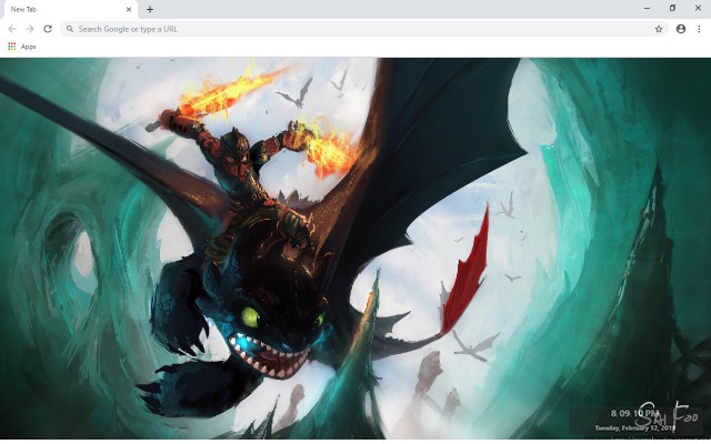 How to Train Your Dragon New Tab Theme