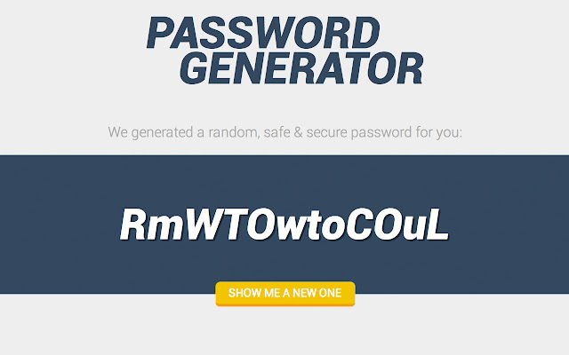 Safe Password Generator chrome extension