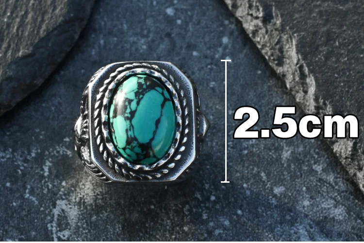 Title 4, Vintage Turkoois Uil Ring voor Heren Stijlvolle...