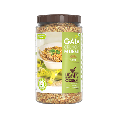 Gaia Crunchy Muesli - Diet Breakfast Cereal - 400 g