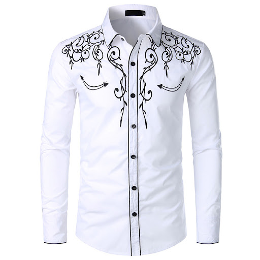 Title 5, Fashion Embroidered Western Denim Shirt
