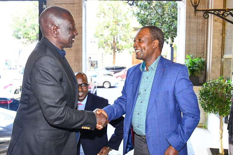 President William Ruto and National Treasury Cabinet Secretary Njuguna Ndung'u in Rome for the Italy-Africa Summit on January 28, 2024