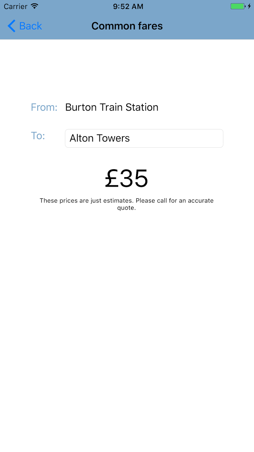 Station Taxis Burton Screen 3