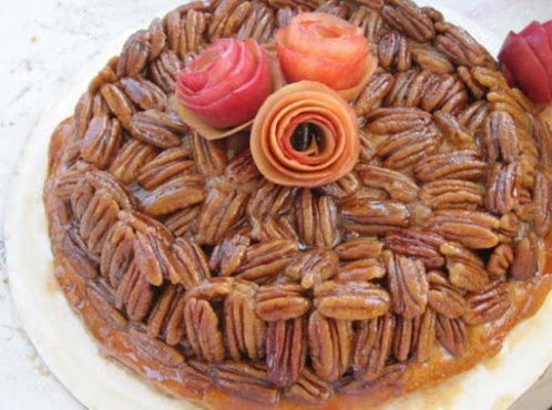 Upside Down Apple Pecan Pie