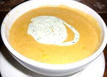 Sweetcorn Soup with Crab & Homemade Soured Cream