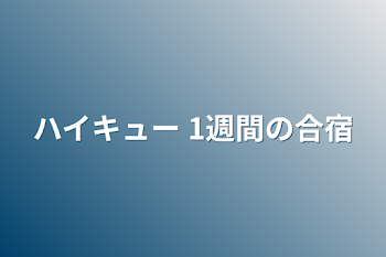 ハイキュー 1週間の合宿