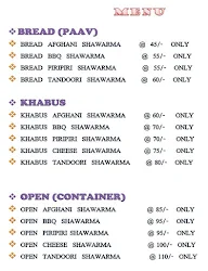 The Shawarma Point menu 1